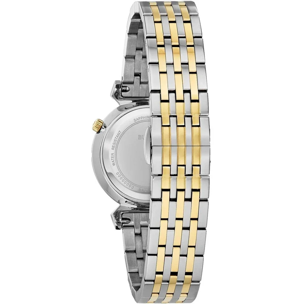 BULOVA REGATTA 98L264 WHITE DIAL GOLD & SILVER BRACELET 30MM WOMENS WATCH